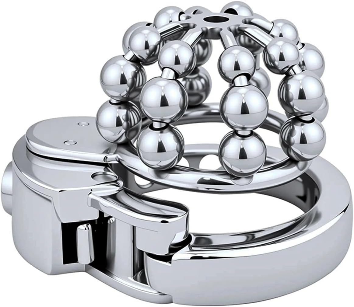 Male Abstinence Chastity Lock for Men Penis Erection Control Metal Stainless Steel Penis Bondage Chastity Device Cock Cage with Adjustable Cock Rings & Invisible Lock