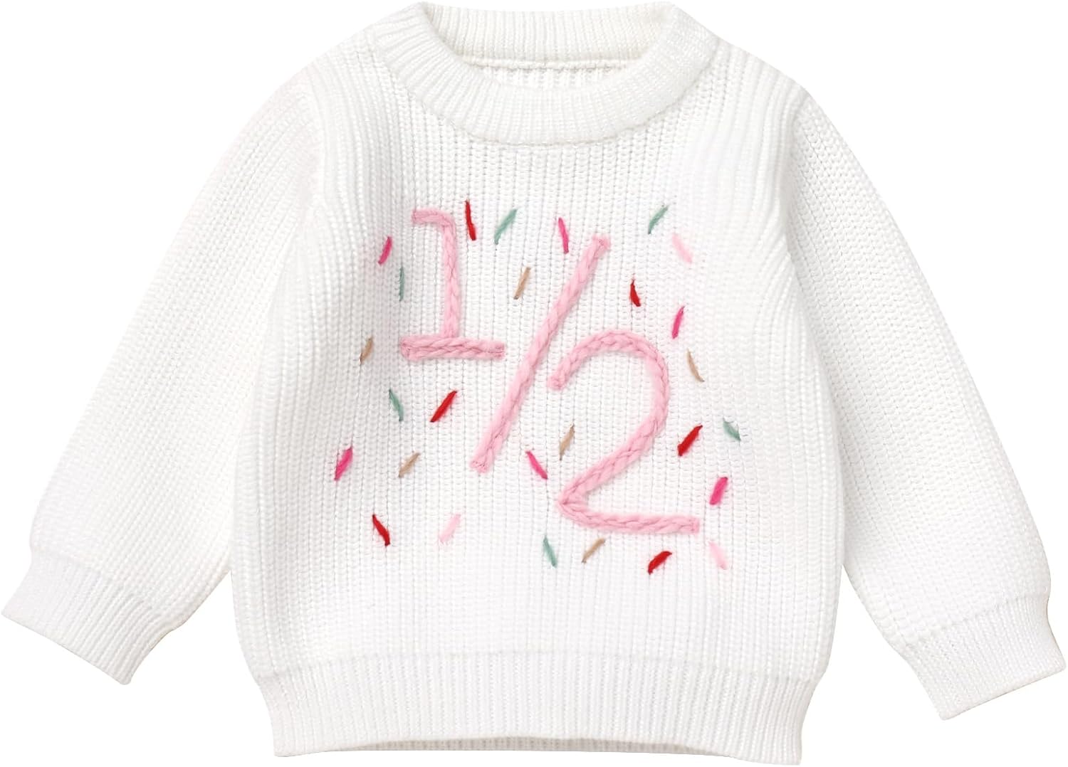 IDOPIP Toddler Baby Girls First Birthday Outfit Boho Embroidery One Sweater Top Knit Pullover Sweatshirt Fall Winter Clothes