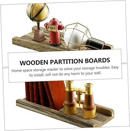 Miniatura 5 de HOOTNEE Marco de pared de partición de una palabra, decoración de madera, estante de pared de madera, decoración de artículos para el hogar, estante