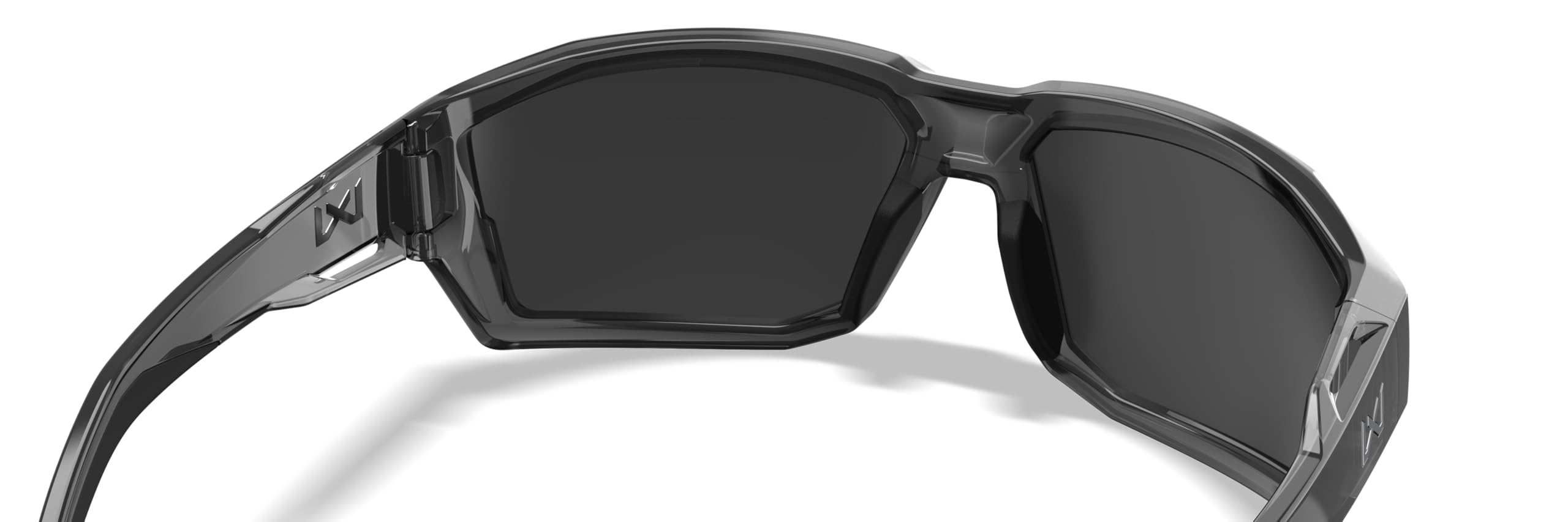 Wiley X Alpine Captivate Sonnenbrille, ballistische Schutzbrille für Damen und Herren, UV-Augenschutz (glänzender kristallgrauer Rahmen mit Captivate™ polarisierten blauen verspiegelten Gläsern)