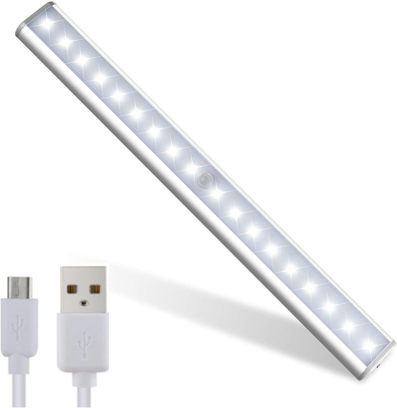 LED Closet Light,Motion Sensor Cabinet Lights,USB Rechargeable,14 LED Portable for Closet Cabinet Wardrobe Stair Step Kitchen,Stick-on Anywhere with Magnetic Strip