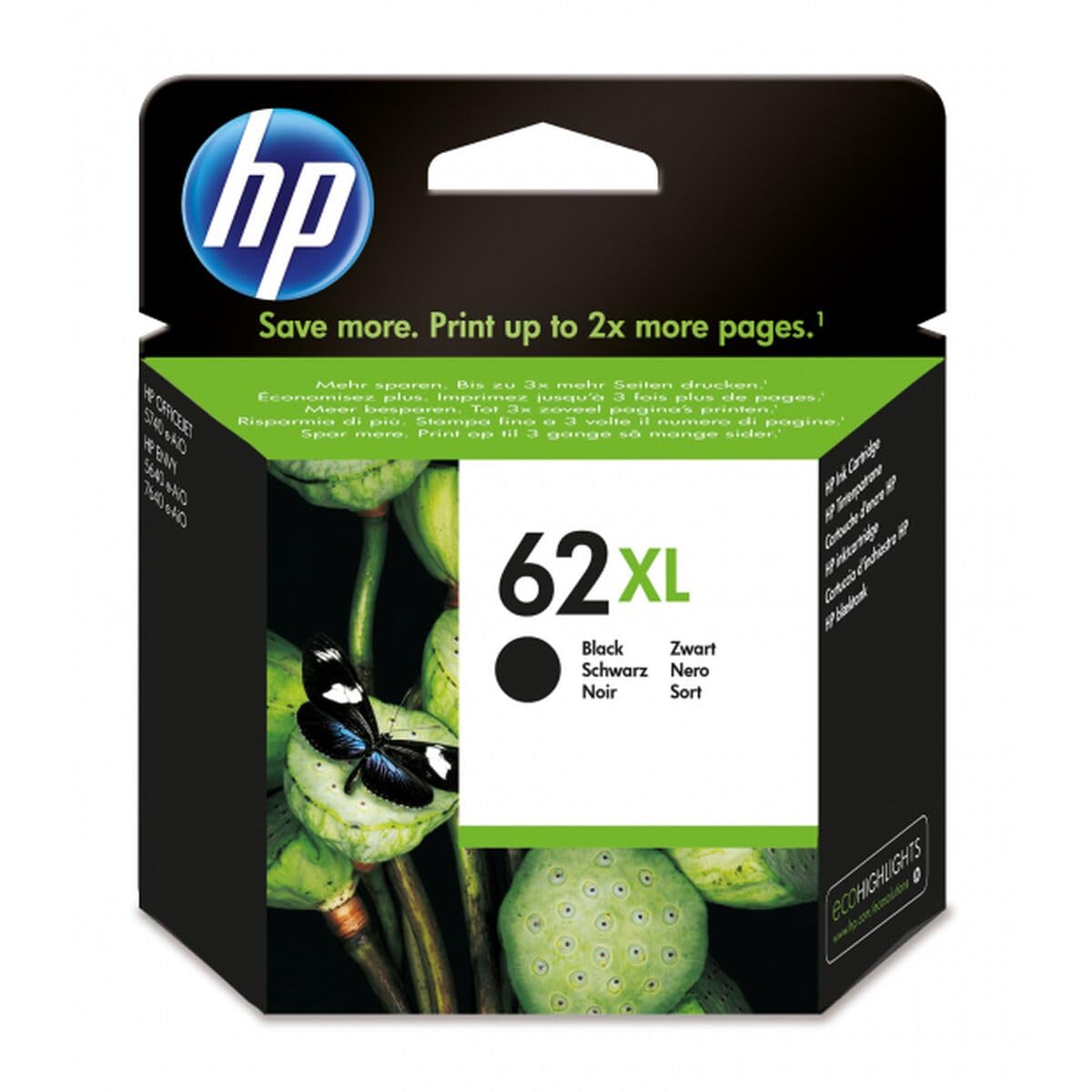 HP 62XL Ink Cartridges Ink Cartridges For HP Black Boxed C2P05AE 62 xl bk No Box