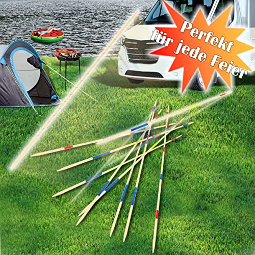 XXL Mikado Spiel Holz Riesenmikado 31 Holzstäbe 90 cm Outdoor Gartenmikado Kinder Erwachsene