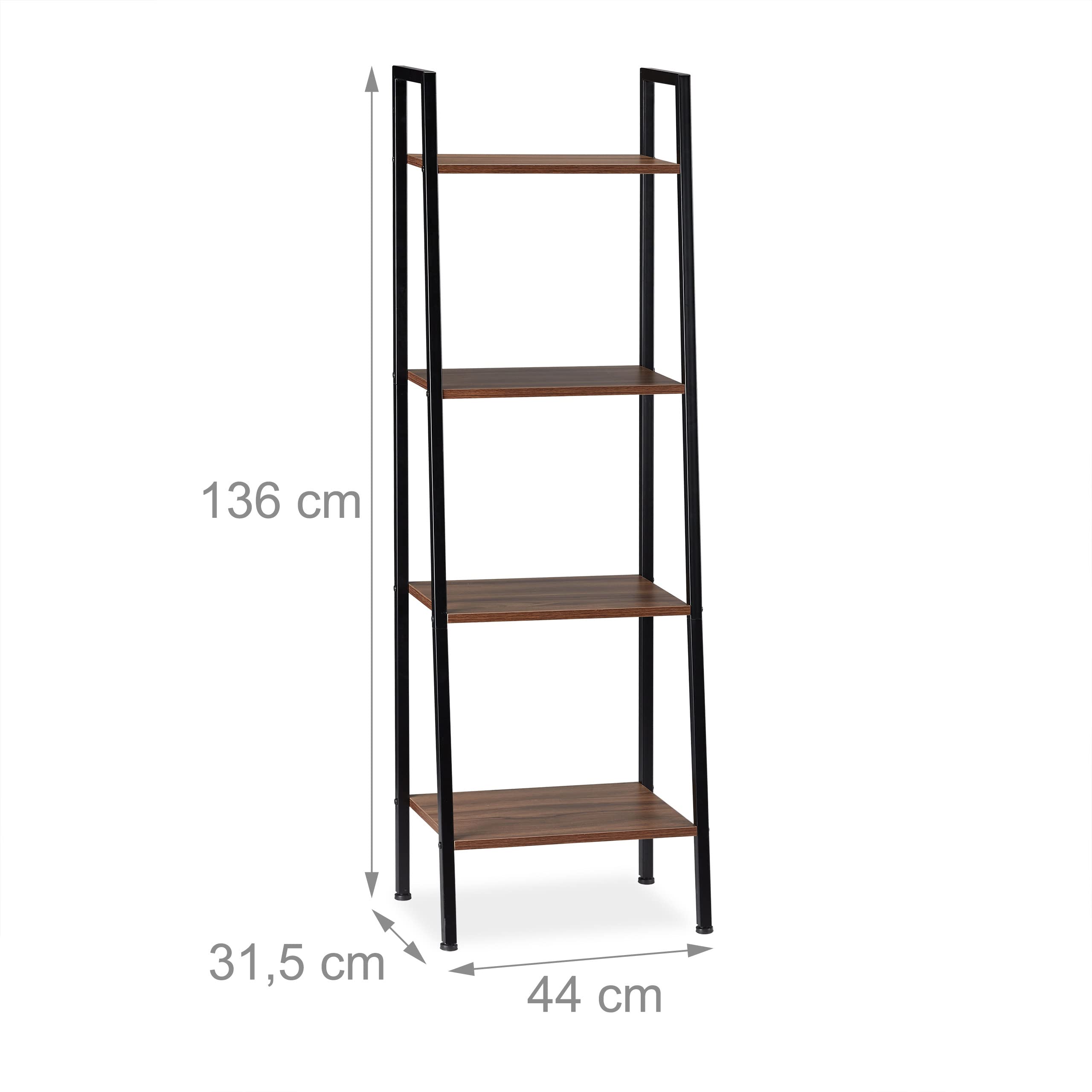 Relaxdays ladderrek met 5 planken voor planten, boeken en decor
