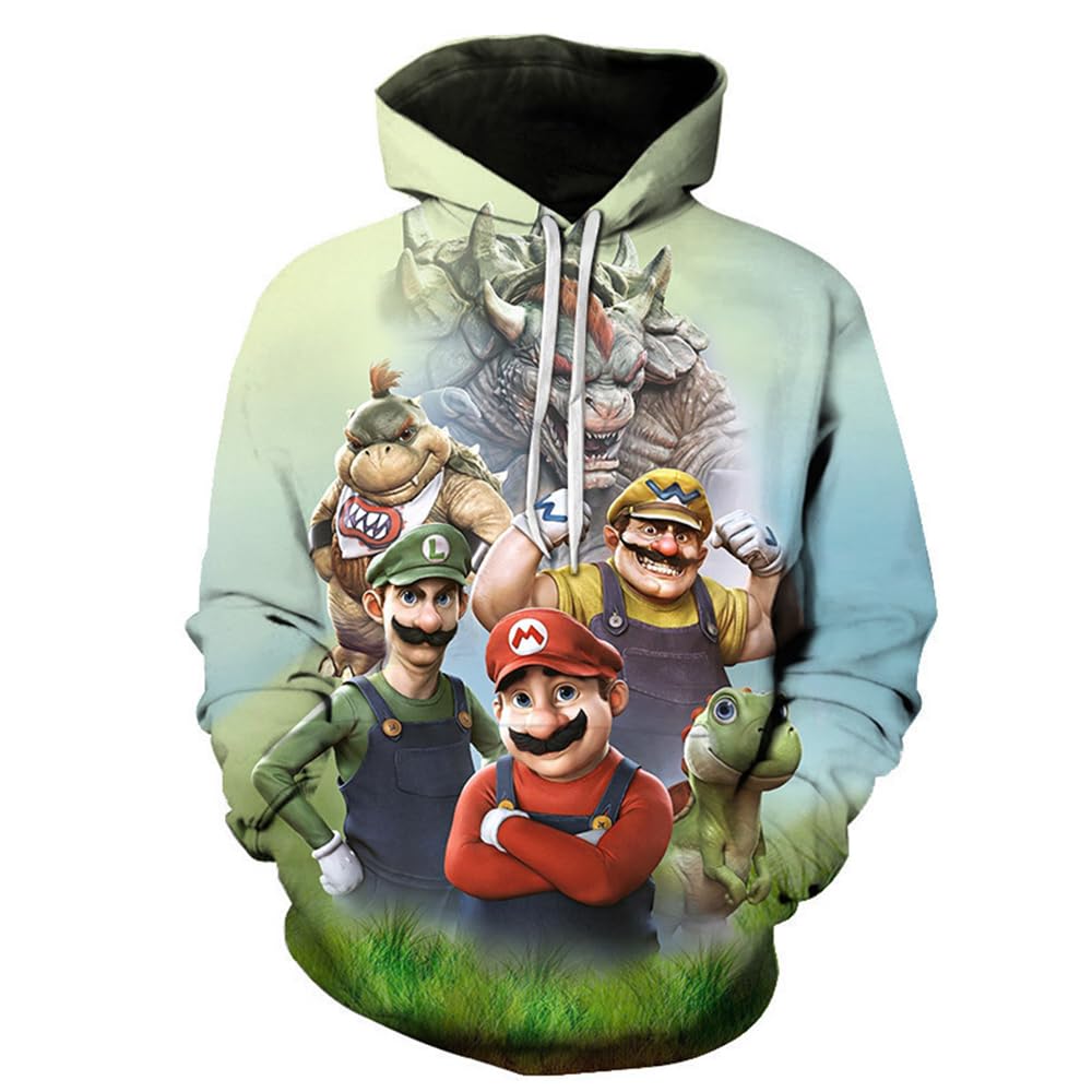 JMDREAMBowser Costume Adult Hoodie Mario Luigi Costume Adult Sweatshirt Super Hoodie Brothers Cosplay Costume Streetwear