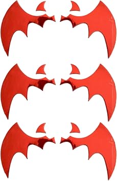 3 Pcs Red Bat Car Sticker Decal for Rearview Mirror Car Window Bumper