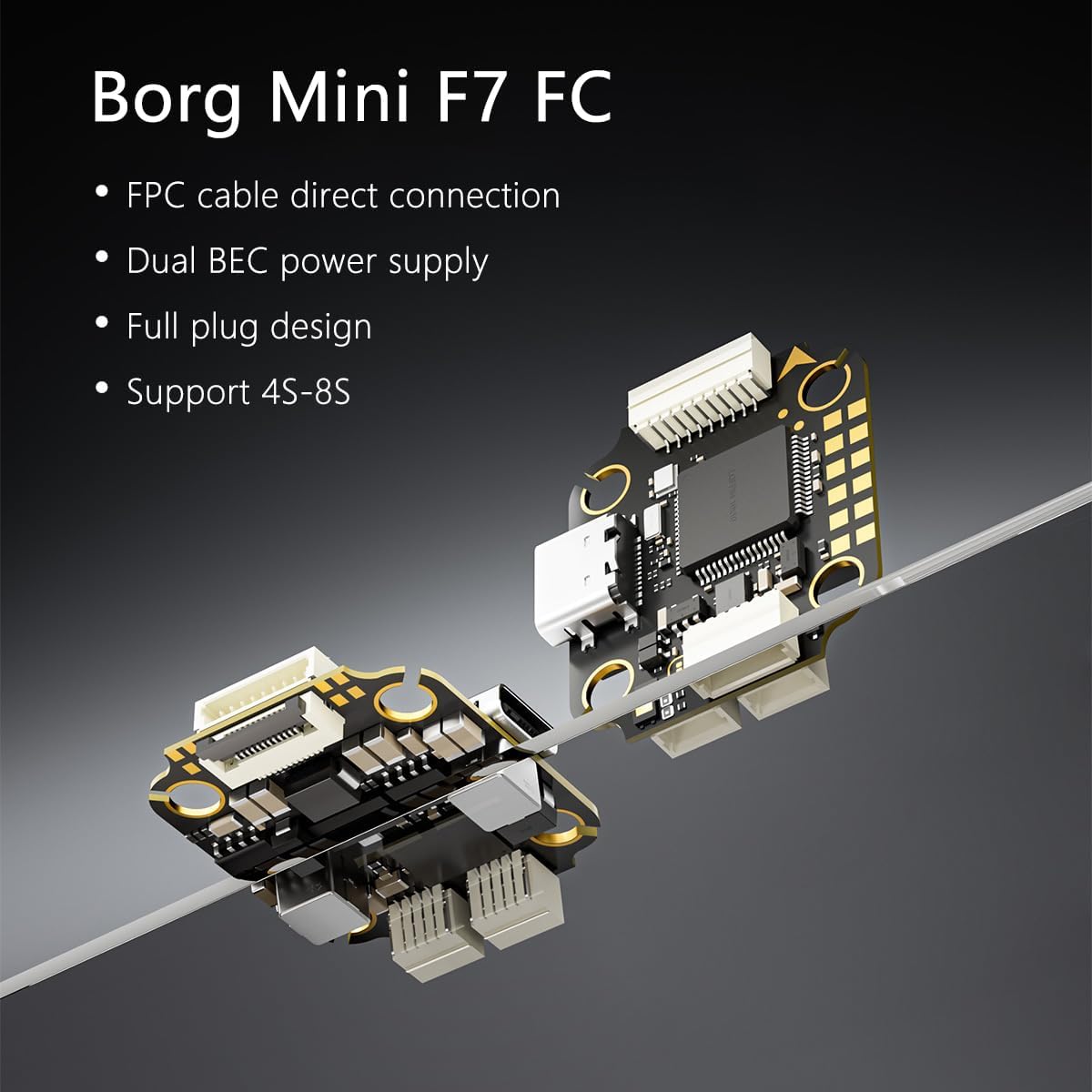 iFlight Borg Mini F7 Flight Controller Stack 60A ESC 4S-8S 20x20 Suit for O4 for FPV Racing Drone Quadcopter