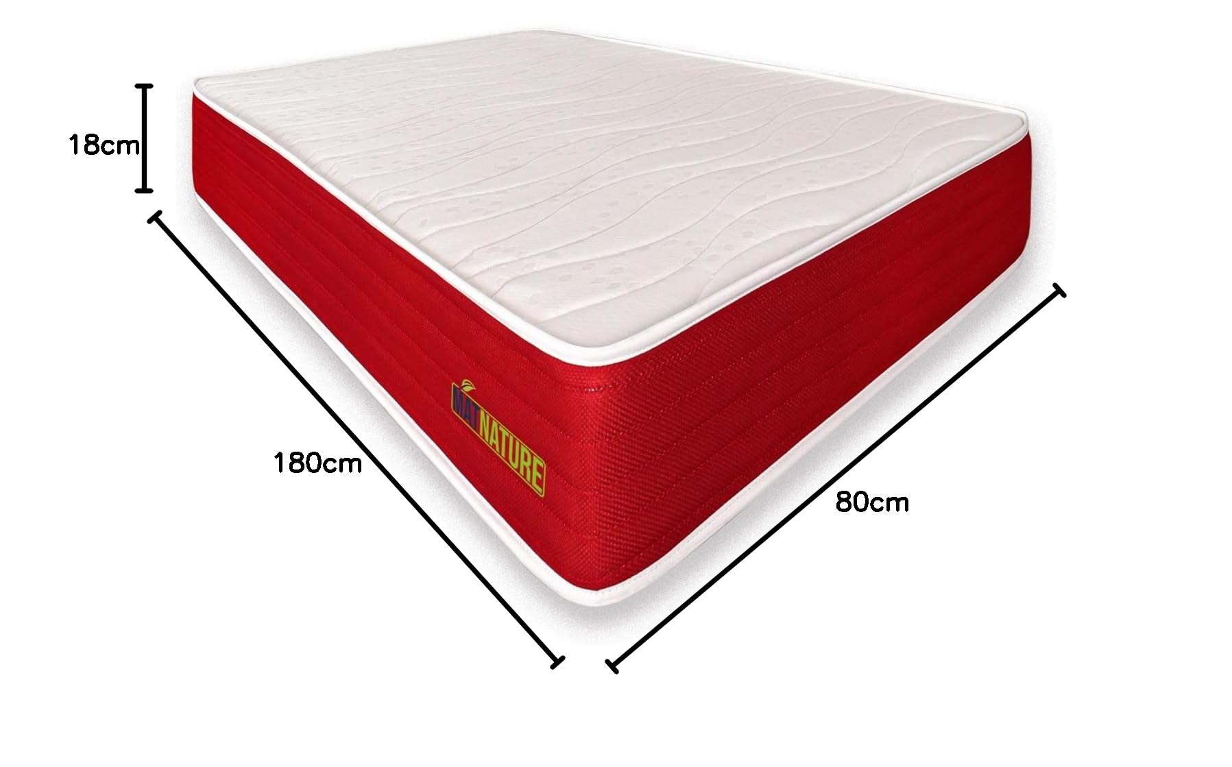 Matnature | EcoNature | Colchón Antibacterial | High Resilience Confort Alta Densidad | Reversible Invierno-Verano | Antiácaros (90 x 190 cm)