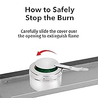 Vista 3 de Sterno Juego de bufé de acero inoxidable con marco plegable, 8 cuartos de galón, color plateado