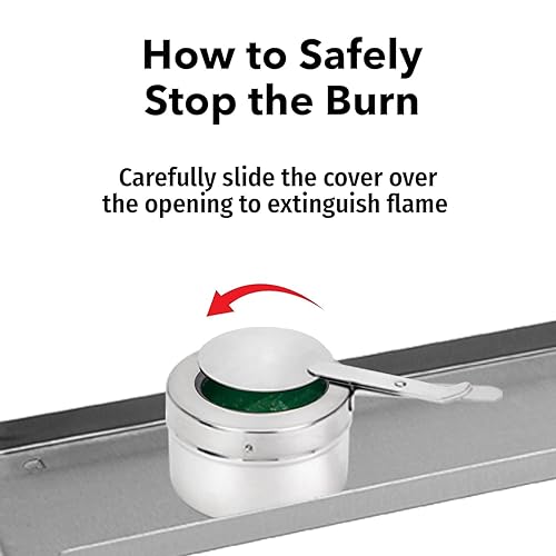 Miniatura 3 de Sterno Juego de bufé de acero inoxidable con marco plegable, 8 cuartos de galón, color plateado