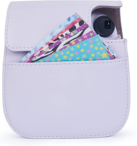 Miniatura 6 de Instant Mini 12 - Funda protectora para cámara Fujifilm Instax Mini 1211, piel sintética de alta calidad con bolsillo y correa extraíble y ajustable