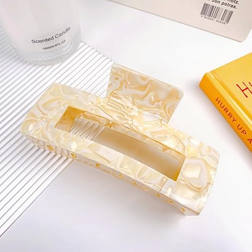 Miniatura 3 de Pinza grande de concha de tortuga de 4.1 pulgadas, pinza de pelo de acetato de celulosa, paquete de 2 pinzas de pelo de plátano para cabello grueso