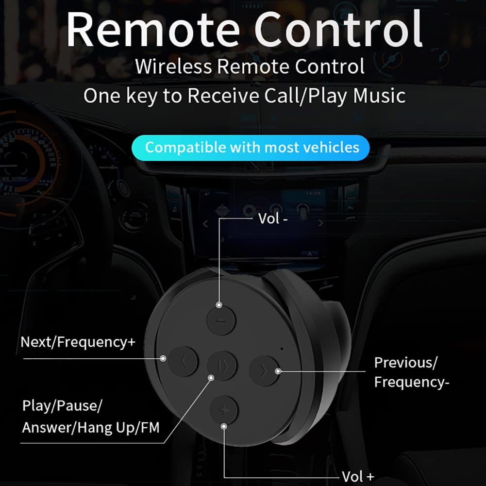 Transmetteur FM Bluetooth pour Voiture, kit de Voiture de Radio de Voiture sans Fil avec 2 Ports USB Charge Charge Prend en Charge la télécommande télécommande TF Appelle Gratuite