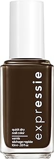 essie expressie Quick-Dry Vegan Nail Polish, Take The Espresso, Blackened Dark Chocolate Brown, 0.33 Ounce