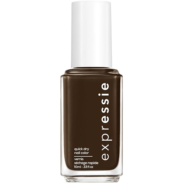 essie expressie Quick-Dry Vegan Nail Polish Take The Espresso Blackened Dark Chocolate Brown 0 33 Ounce
