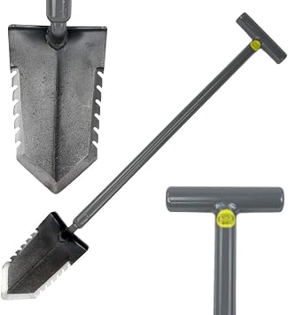 T- Handle 31" Heavy Duty Metal Detector Shovel Double Serrated Blade