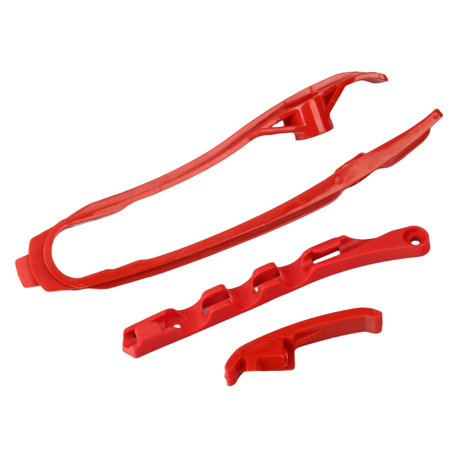 Kauwyehd Red Flat Fork Kit Chain Puller Tensioner Adjuster Fit For Swingarm Chain Slider Kit Guard Guide Brake Hose Clamp(Red Flat Fork Kit)
