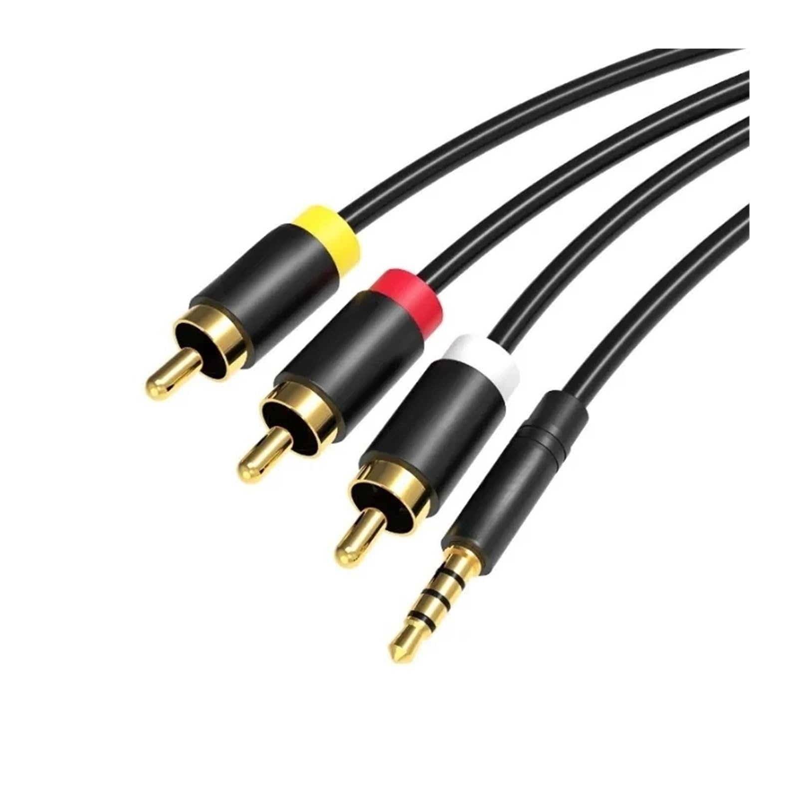 Câble Jack 3.5 vers 3 RCA 1.5m en aluminium pour connecter boîtier TV et ampli