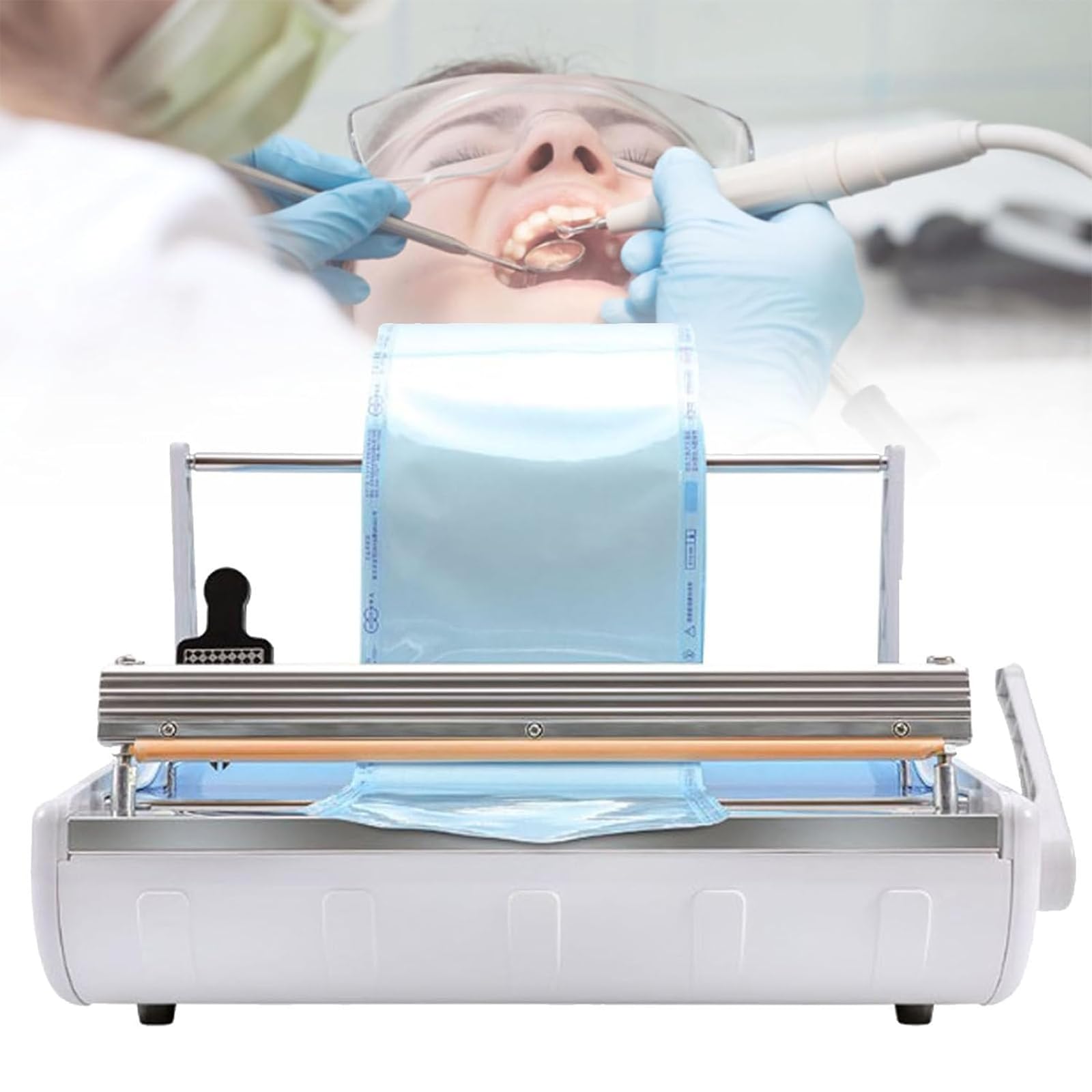 Máquina De Sellado Dental Portátil, Sellador De Envases Dentales, Ajuste De Temperatura De 6 Etapas/ancho Máximo De Sellado 25 Cm, para Equipos De Envasado Dental