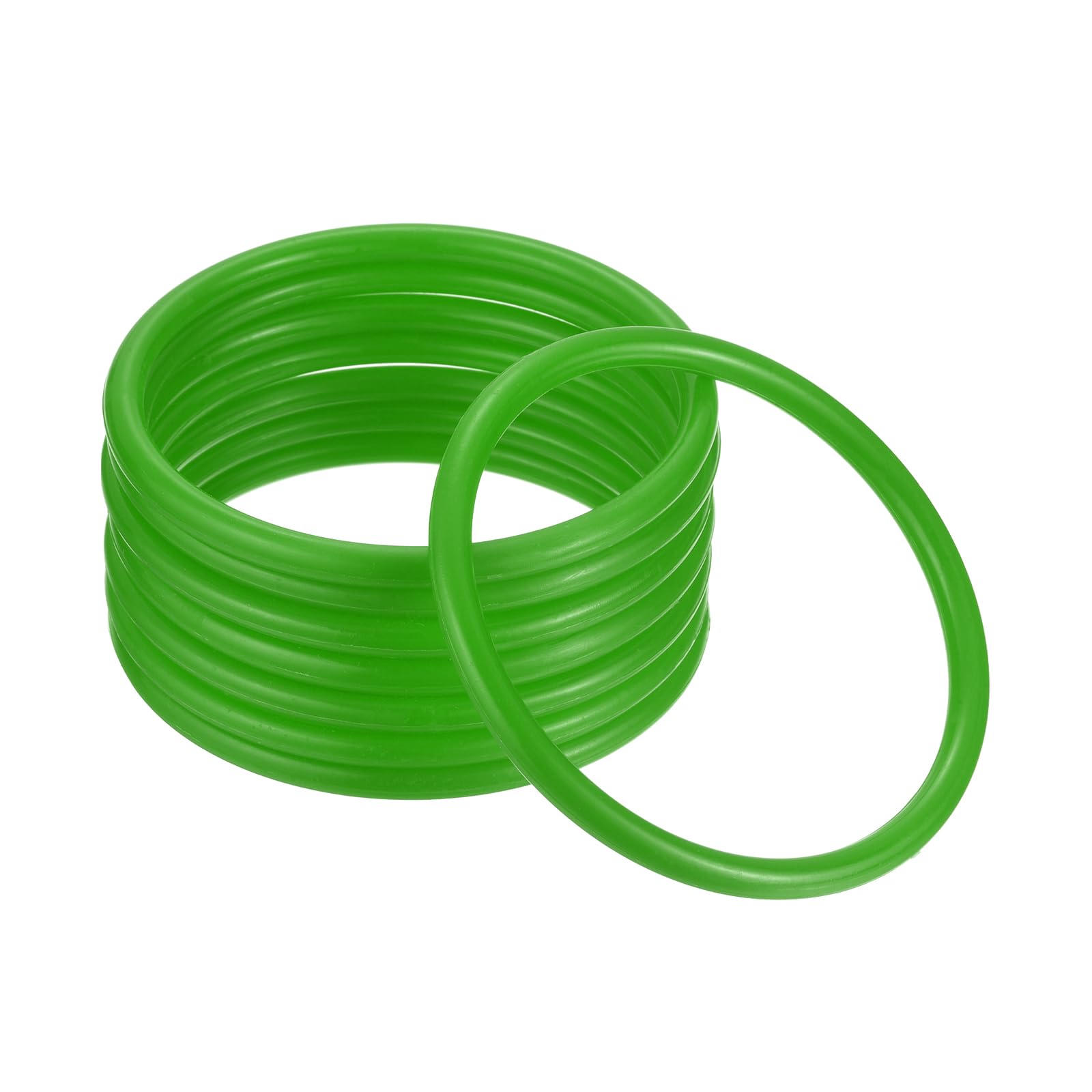 M METERXITY 24 Pack Carnival Toss Rings - Plastic Round Throw Hoops, Apply to Parties/Interactive (3.35", Green)