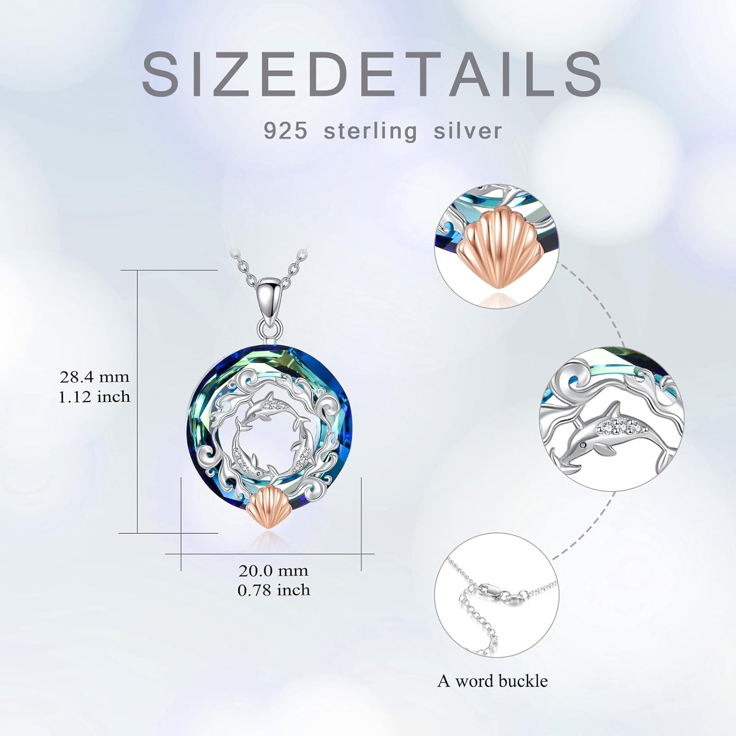 925 Sterling Silver Animal Crystal Necklace For Women, Penguin/Dolphin/Cardinal Crystal Necklace Mother’s Day Birthday Meaningful Jewelry Gift For Mom Wife Sister - Image 4