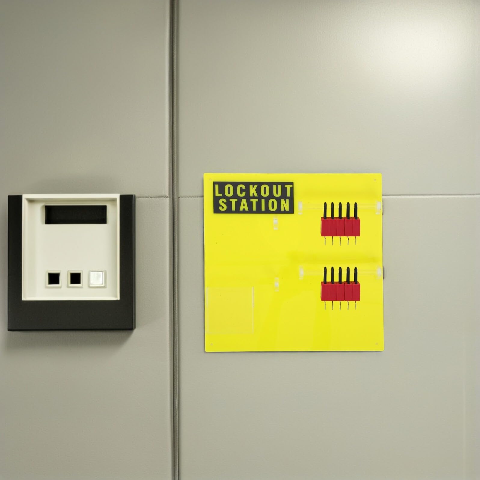 Mipcase Kit de Bloqueo de Pared para Gestión de Seguridad Industrial Etiquetado y Organización de Dispositivos de Bloqueo para Talleres y Servicios de Máquinas