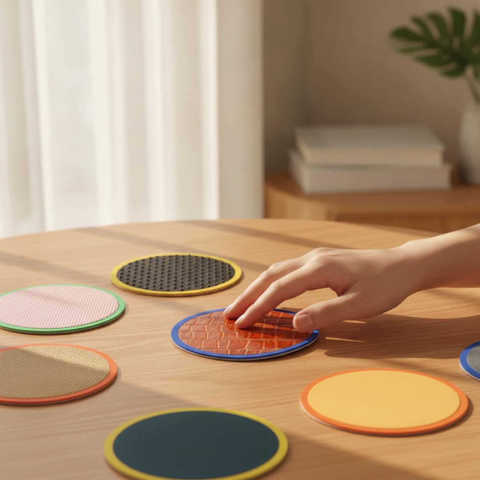 10 Pièces Disques Marquage Colorés | Dos Adhésif Pratique, Disque seoriel en Silicone, Conception Ronde Compacte, Disque Motricité, pr, Crèche
