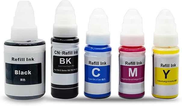 GI-190 490 790 890 990 Color Water Based Bottle Refill Ink Tintas for C-ann G1200 G2200 G3200 G4200 G1500 G2500 Printer1Big K 1Small K 1CMY
