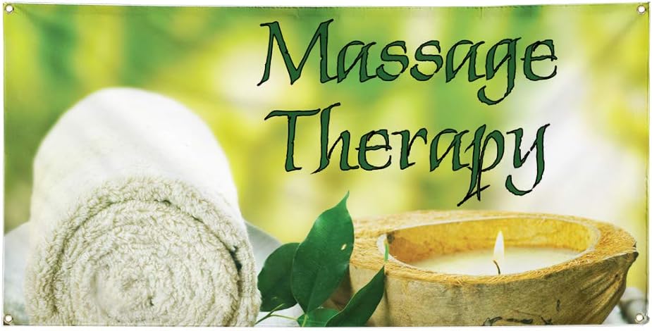 Vinyl Banner Multiple Sizes Message Therapy Outdoor Advertising Printing Health Care Outdoor Weatherproof Industrial Yard Signs Green 4 Grommets 16x40Inches