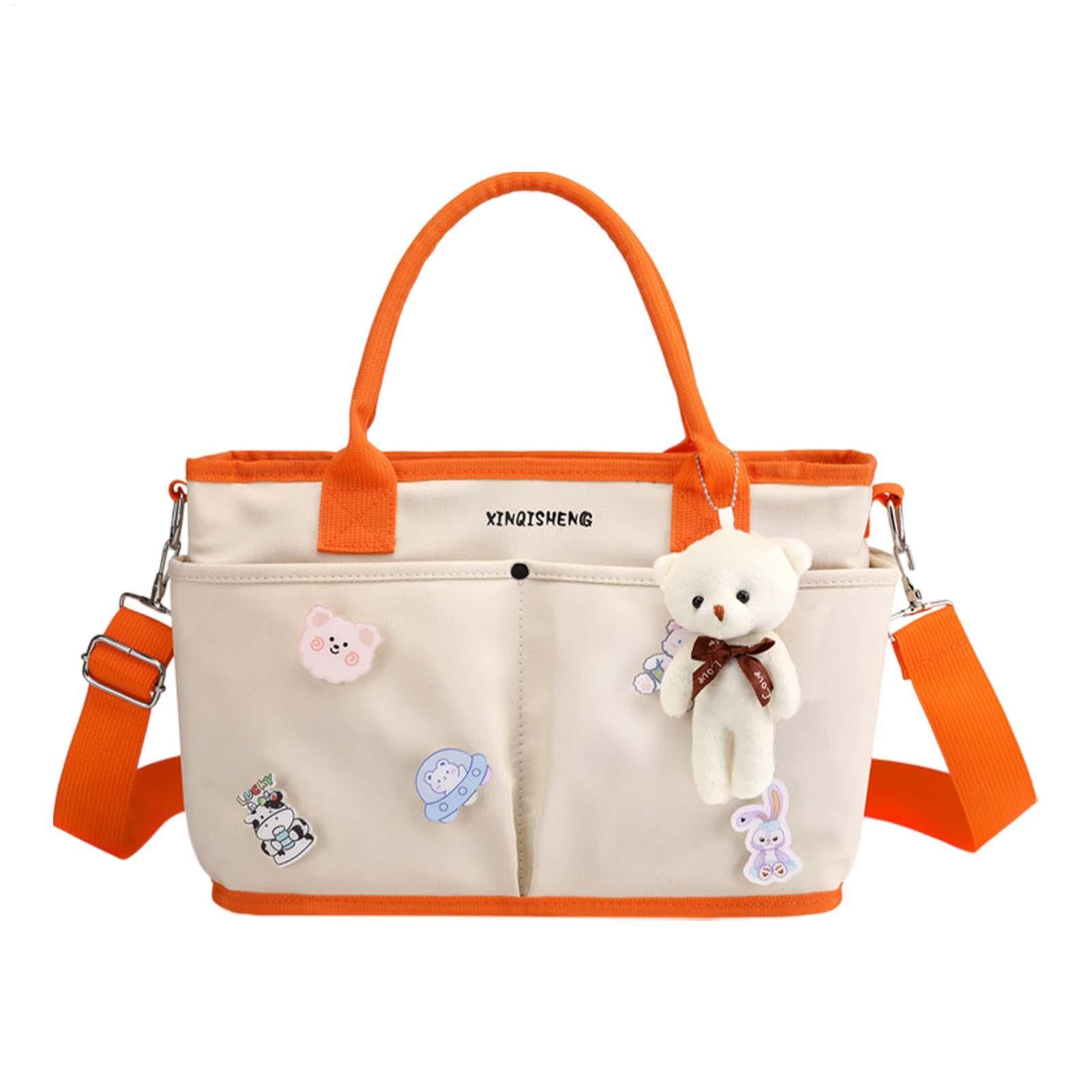 Bolso satchel cambiador de gran capacidad con compartimentos para biberones y guardería 8