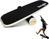 Yes4All Balance Board Surf Trainer with Adjustable Stoppers - Build Core Strength, Balance & Coordination for Surfing, Snowboarding