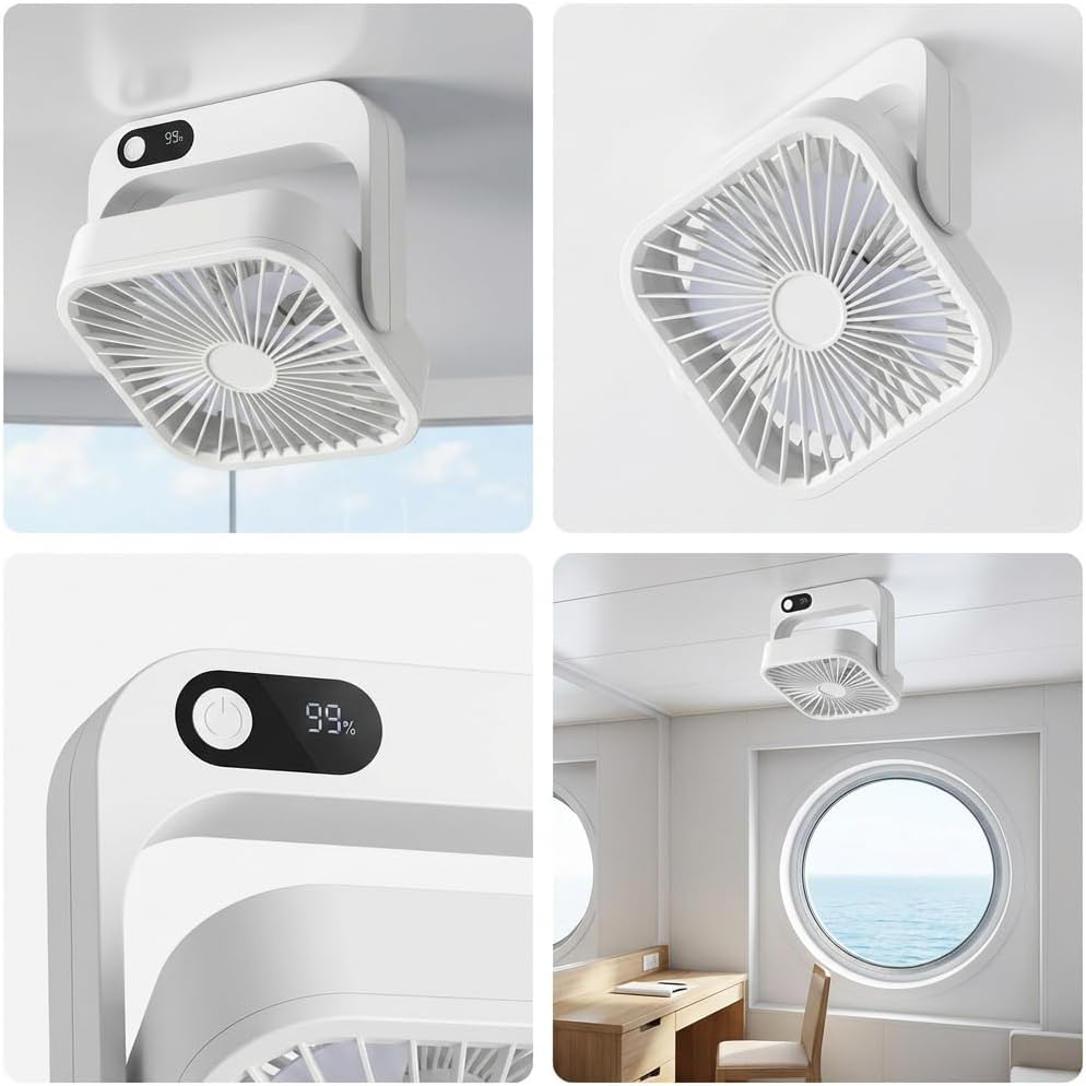 TEITEAI Cruise Fan, Cruise Ship Approved USB Fan, Magnetic Base, 6-10 Hour Battery, Five Speed Contro,Cruise Essentials 2026