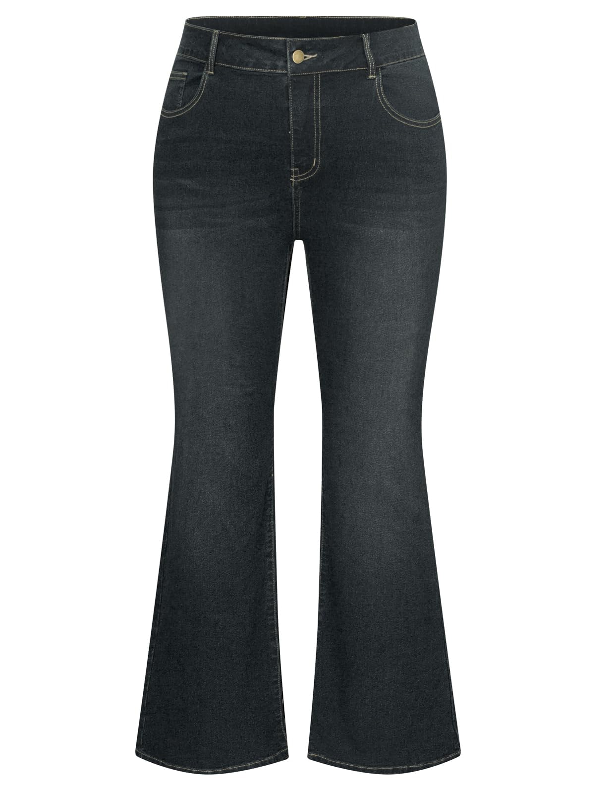 Hanna Nikole Jean Bootcut Grande Taille pour Femme - Taille Haute - Jean Bootcut Extensible | Jeans taille haute, respirant, hautement extensible pour femme