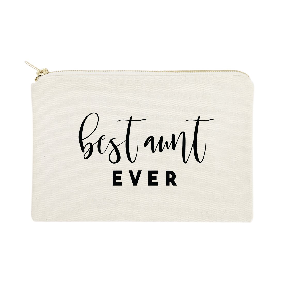 (Best Aunt Ever) - The Cotton & Canvas Co. Best Aunt Ever Cosmetic Bag and Travel Make Up Pouch