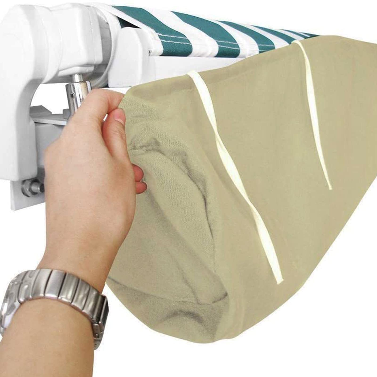 Markisen Abdeckung Einziehbare Terrassen Gelenkarm Markise Schutzhülle Baldachin Sonnenschutz wasserdicht und staubdichte Abdeckung Oxford-Stoff (Beige, 3m)