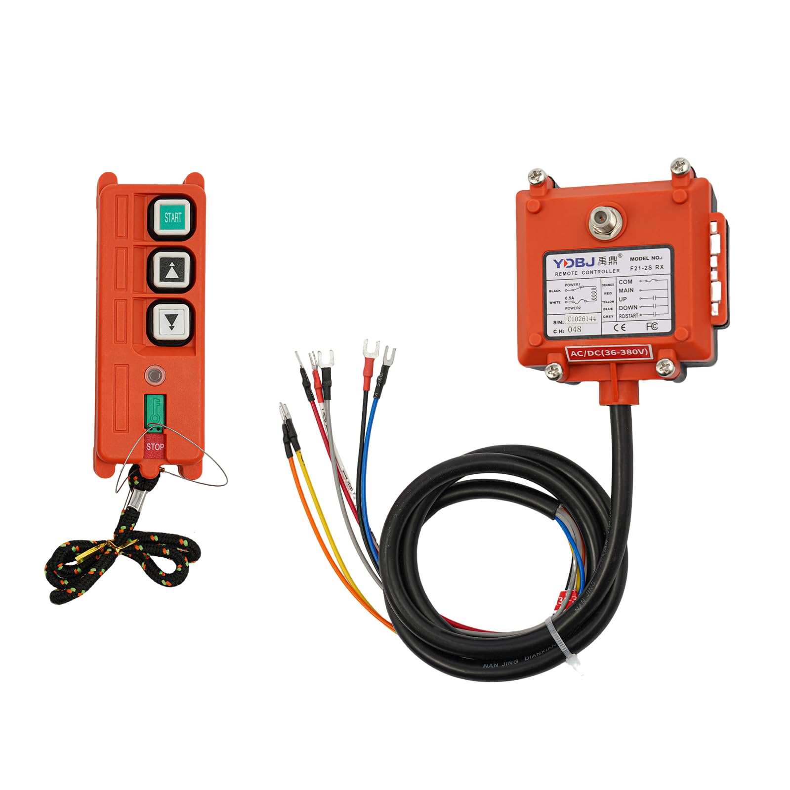 Seilwinden Funkfernbedienung Hoist Seilhebezug Winde Kran, Industrielle Fernbedienung, 100m Reichweite, IP65 Schutz, 220V (36-380V), für Krane, Hebezeuge, Baumaschinen