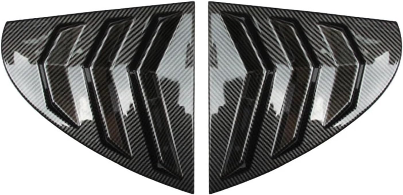 Compatible for Mercedes Benz C Class W206 C200 C220 C260 C300 2022 Window Triangle Shutters Frame Trim(Carbon Fibre) 1 Pair Car Rear Door Louver Cover Sticker (Gloss Black)