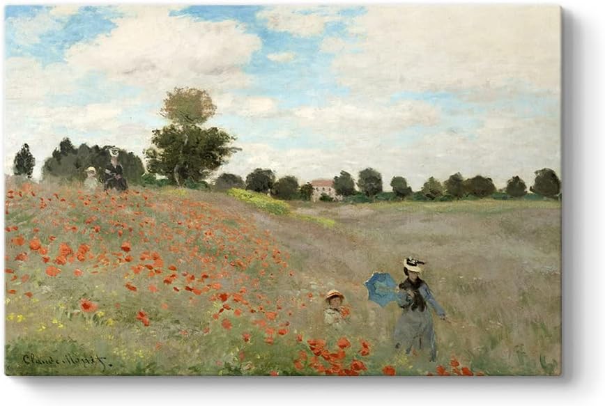 Claude Monet - Poppy Field Tablosu 45 x 30