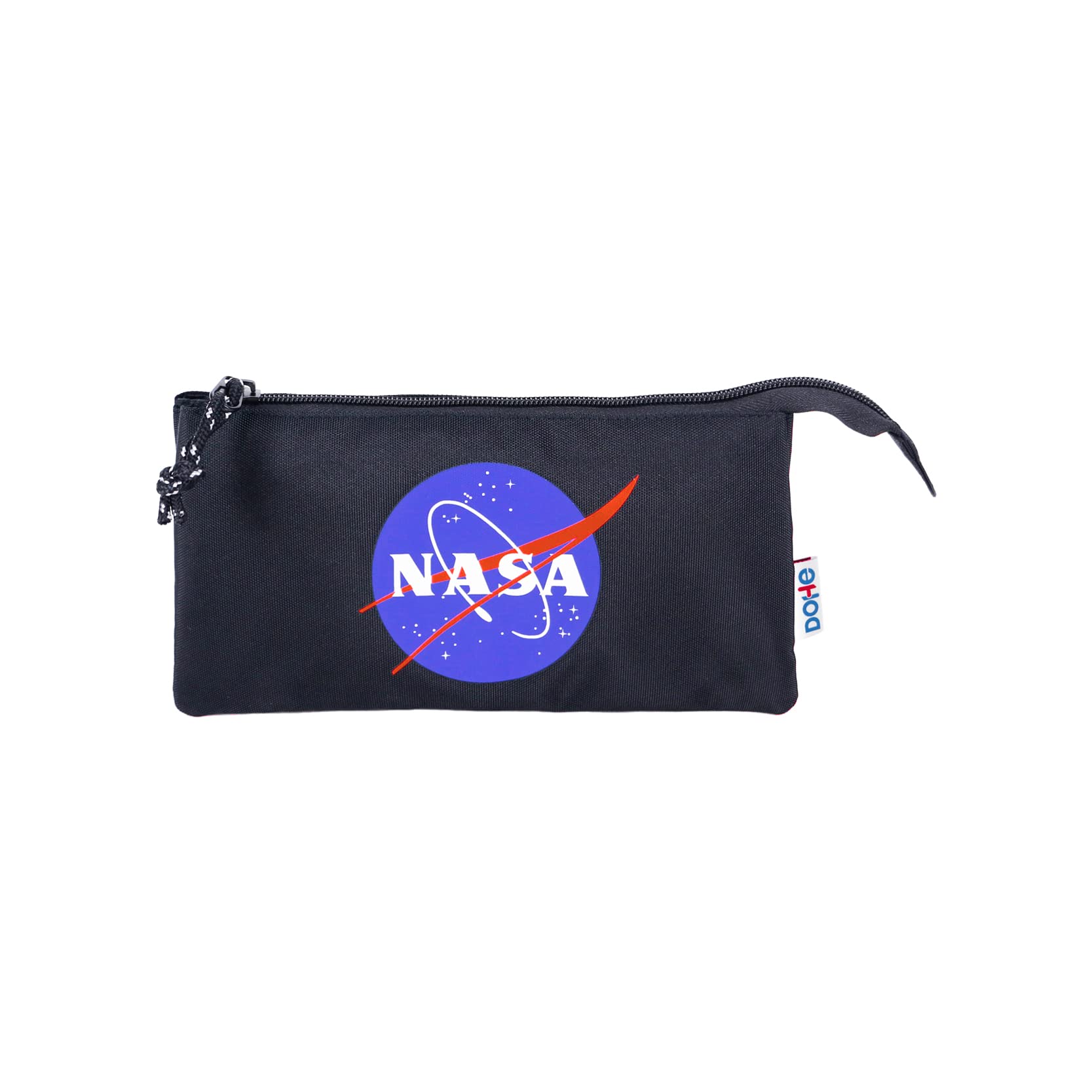 Dohe - Triple Pencil Case - Nasa - Logo, Schwarz