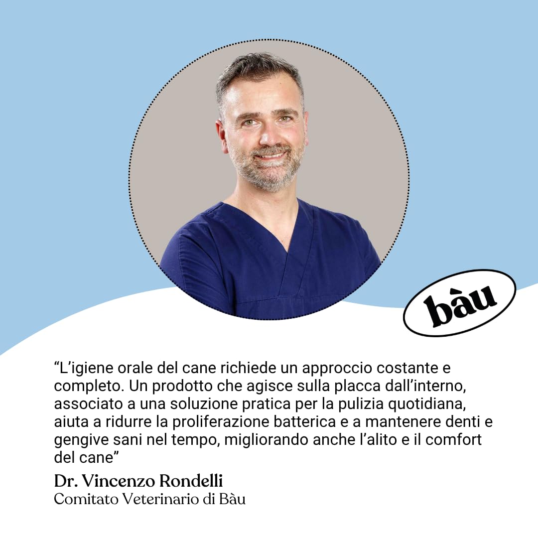 Bàu Kit Igiene Orale Cane Completo – Polvere Antiplacca con Ascophyllum Nodosum + Dentifricio Spray – Rimuove Tartaro, Alito Fresco, Denti e Gengive Sane Senza Spazzolino