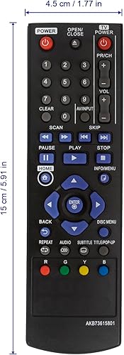 Miniatura 4 de AKB73615801 - Control remoto de repuesto para LG Blu-Ray DVD Player BP125 BD220 BD630 BP125N BP135W-N BP200 BP220 BP320N BP120N BP120N BP320N BP320N