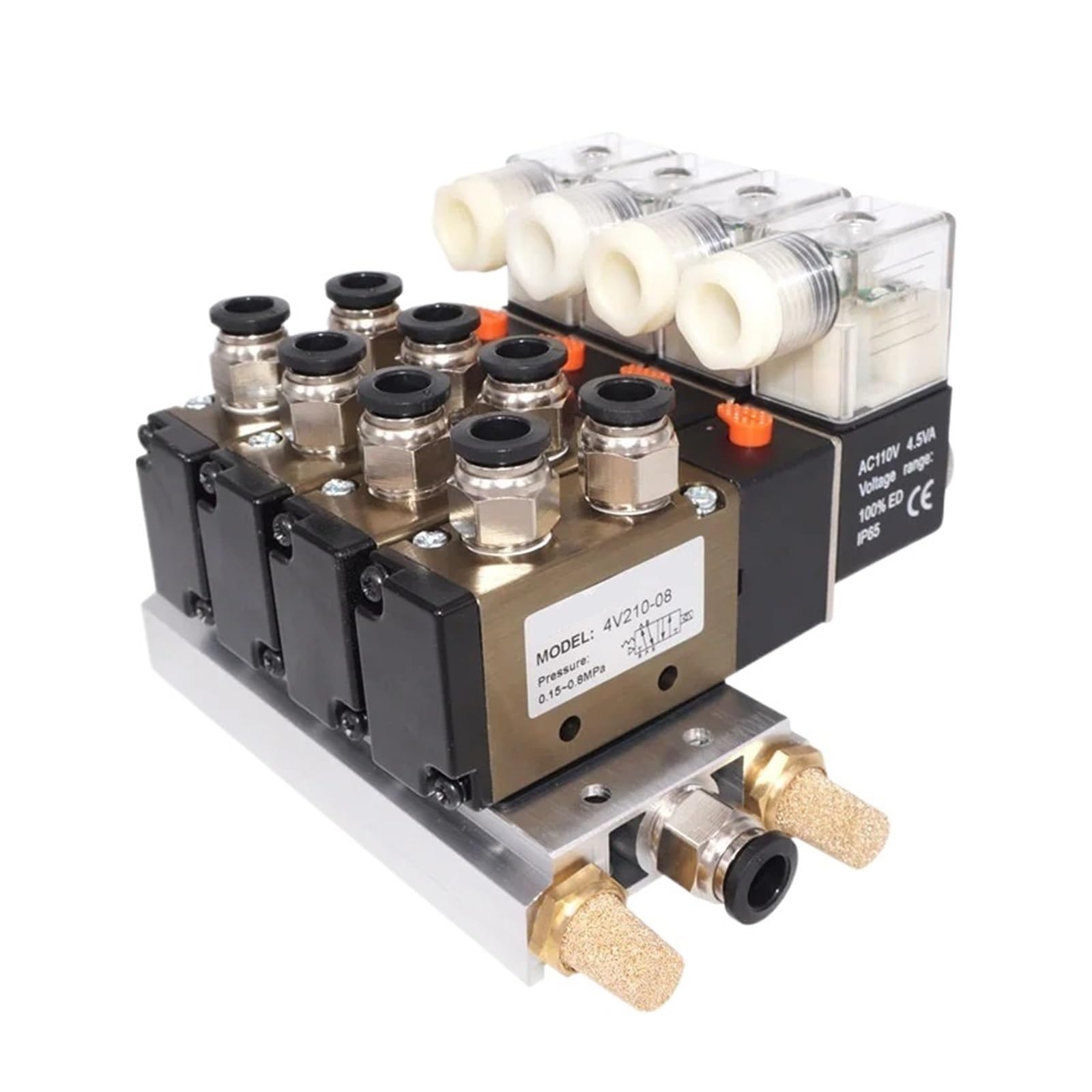 Électrovanne 4V410-15 résolvant l'encombrement pneumatique en DC24V
