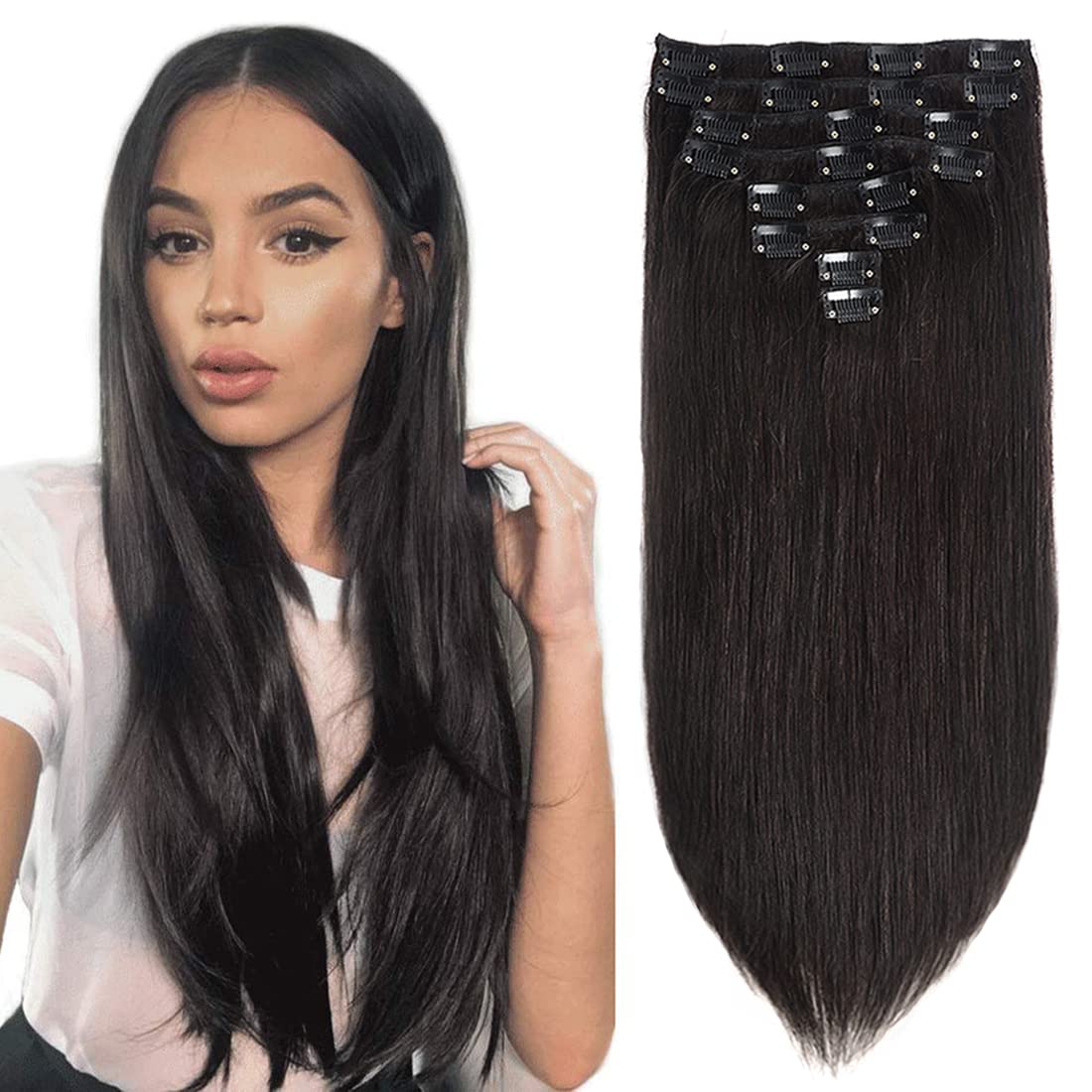 Amazon Clip In Hair Extensions Human Hair Double Weft 20inch 120g