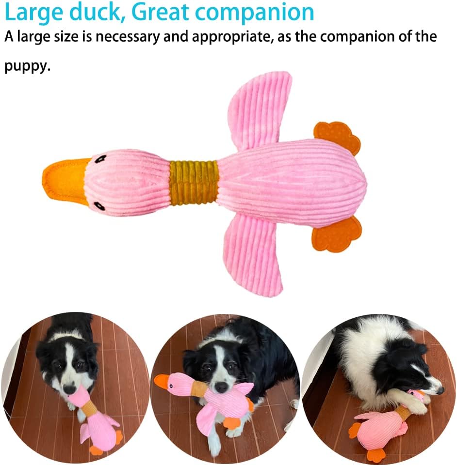 Volacopets Puppy Toys Bundle of Pink Bunny and Large Duck Puppy Teething Toys