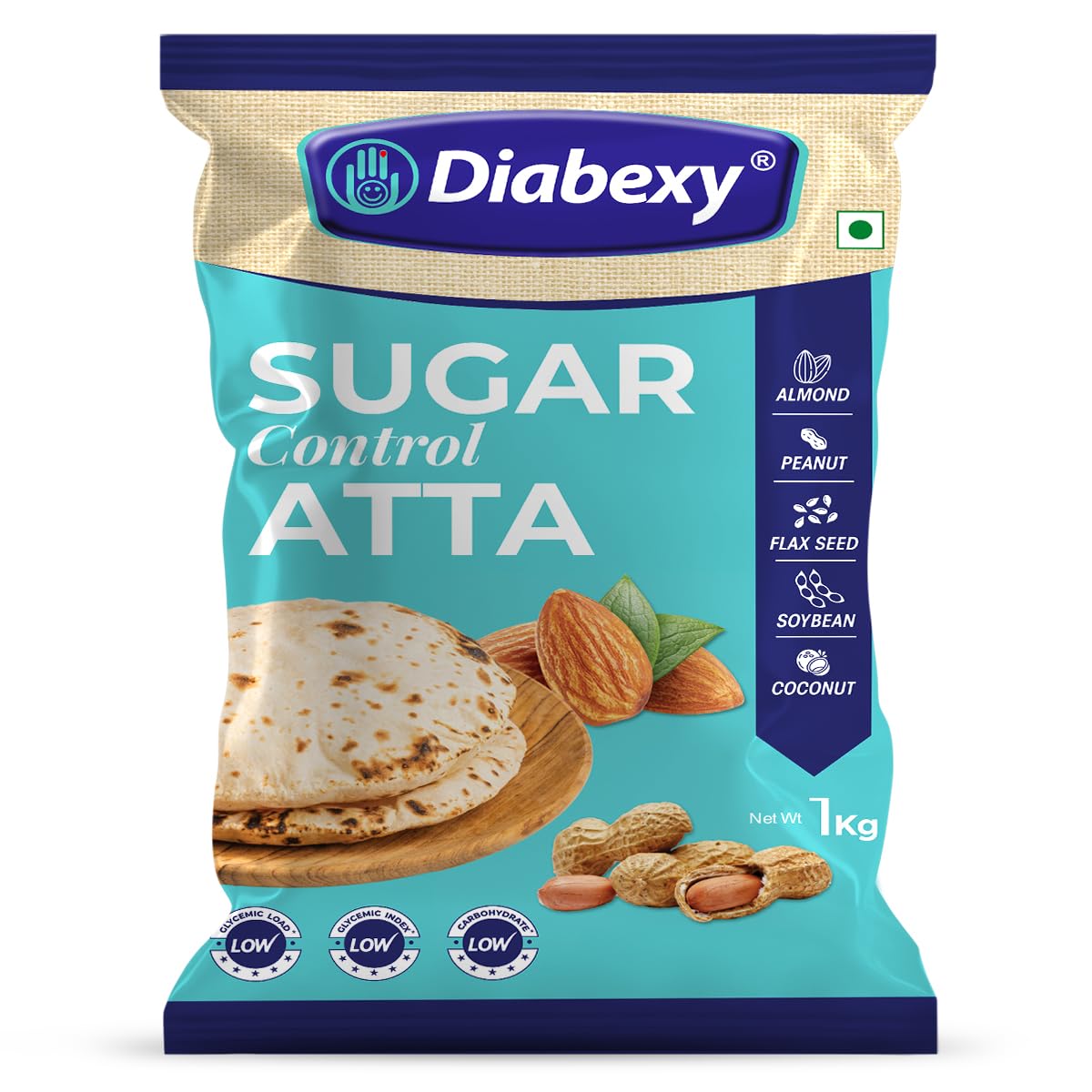 Diabexy Kit for Diabetes (Atta - 1kg, Breakfast Bar - 160 gm and glycemic Load Chart)