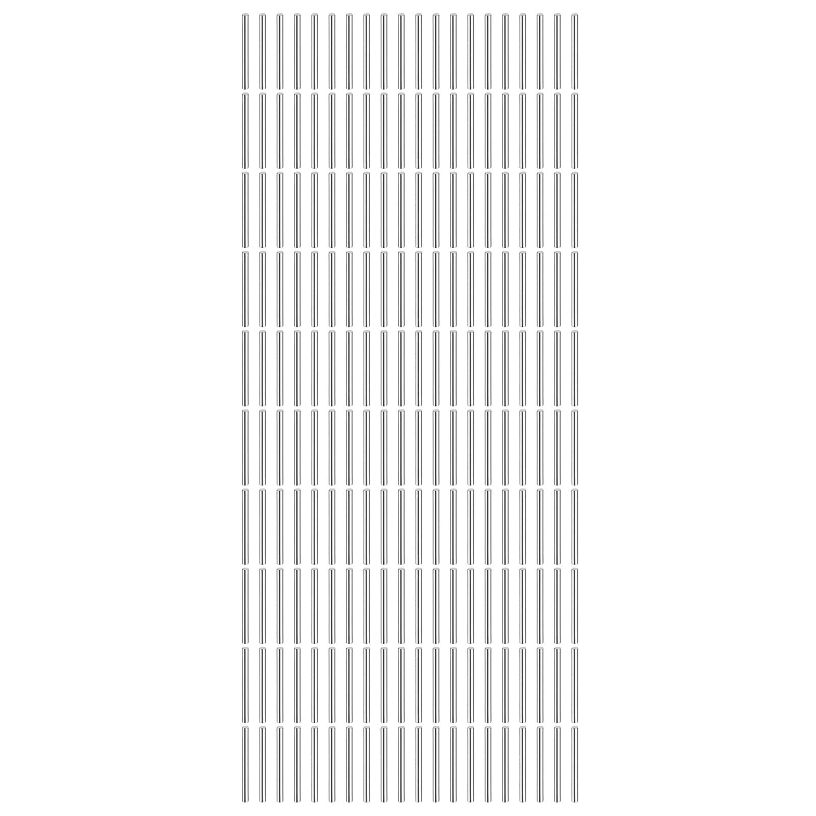 uxcell 200Pcs 2 mm x 25 mm Dowel Pins, 304 Stainless Steel Cylindrical Shelves Support Pegs Locating Pin Shelf Fasten Elements for Bookshelf Cabinet