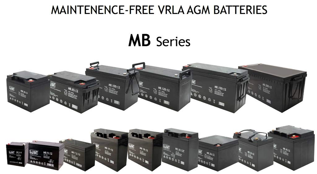 MegaBAT AGM - Batería para SAI MB 20-12 VRLA (12 V, 20 Ah)