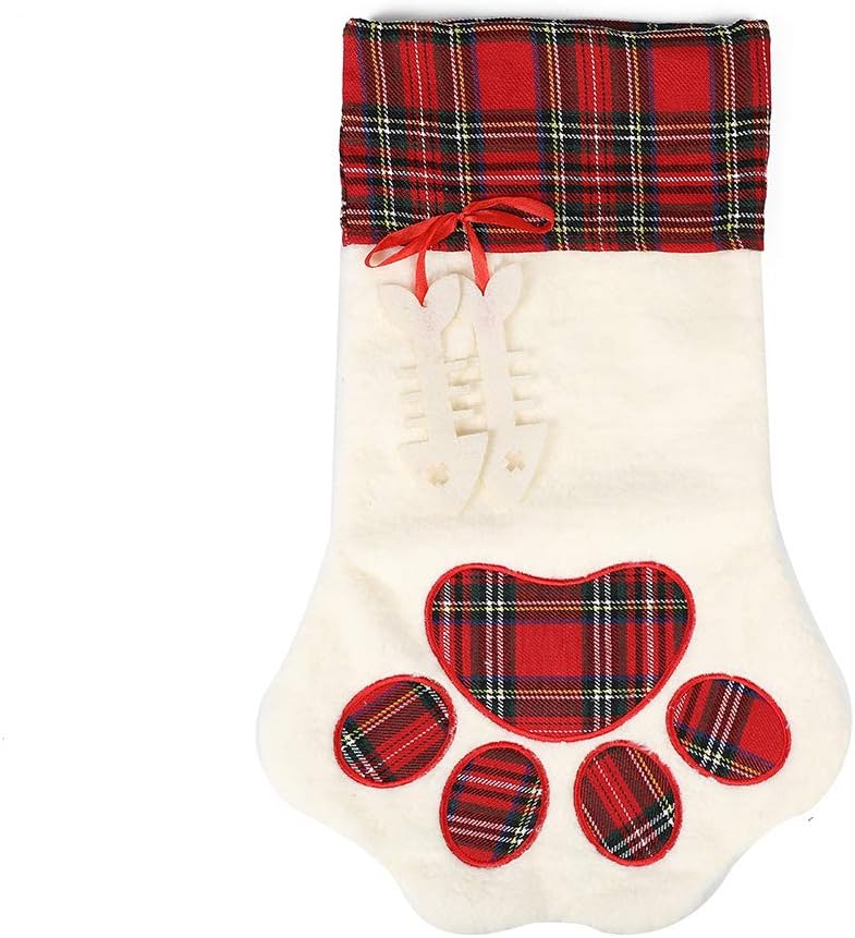 LO LORD LO Christmas Stocking for Pet Cat Large Paw Stocking for Personalize (Cat Paw Stocking)