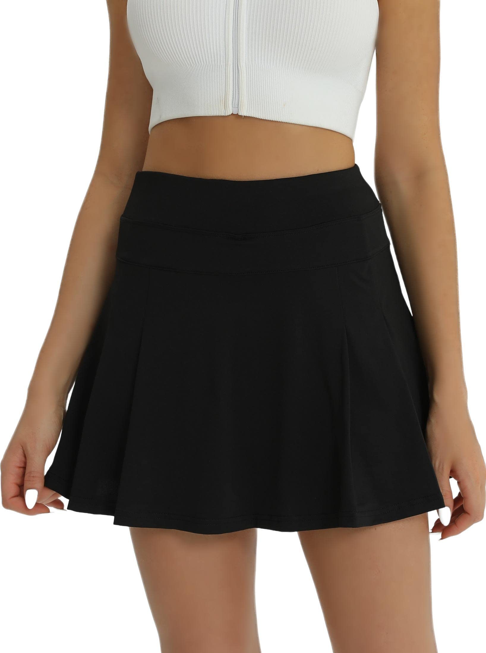 fuinloth Women's Tennis Skirt Black S