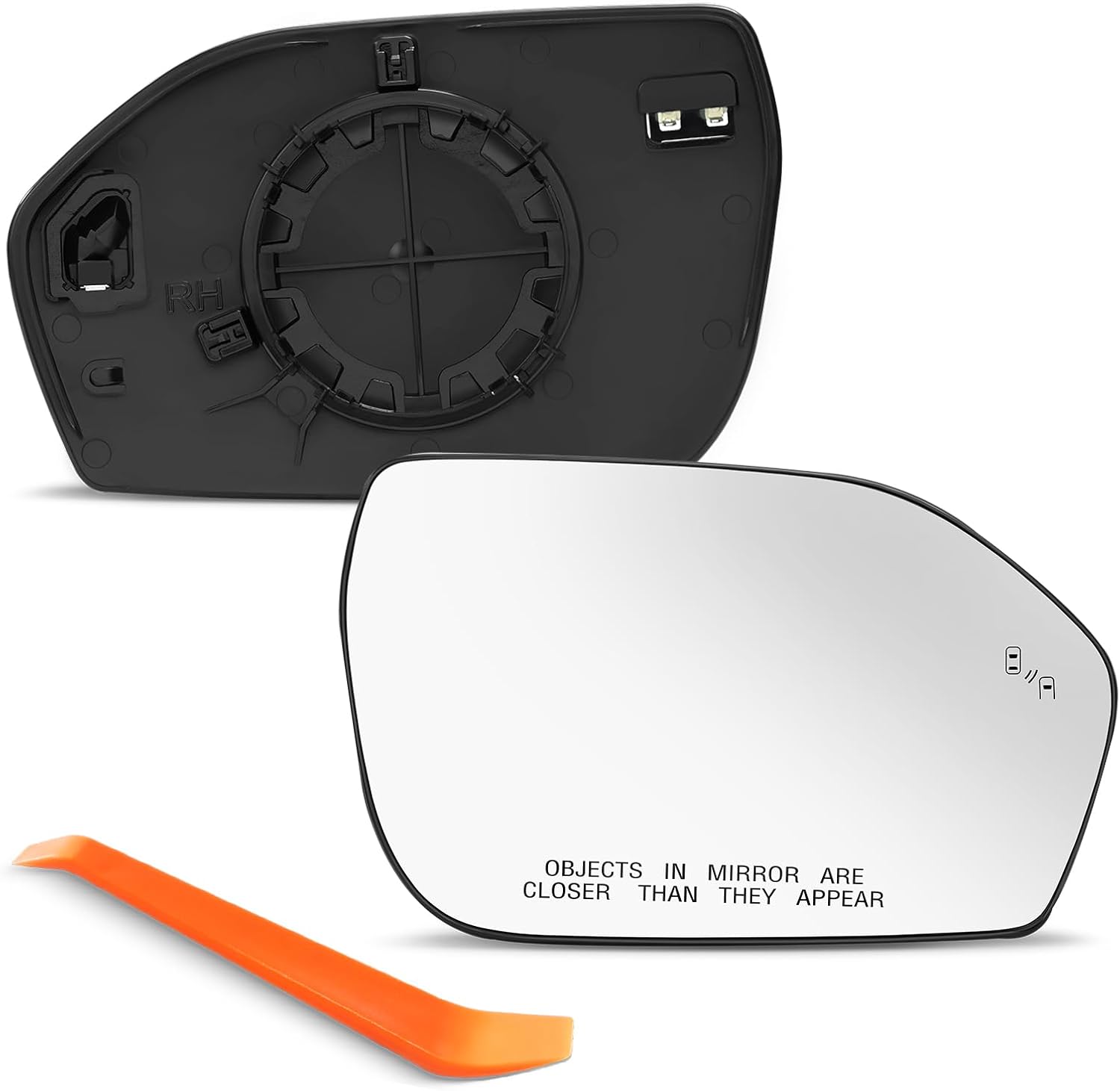 SNEMEEY Compatible with Ford Explorer Passenger Side Mirror Replacement 2020 2021 2022 2023 2024, Right Side Mirror Glass Power Heated, with Blind Spot Detection, LB5Z17K7070B, LB5Z17K7070E